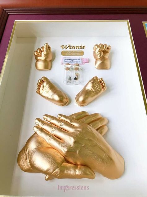 3d Casting Ideas, Baby Hand And Foot Prints Crafts, 3d Casting, Baby Hand And Foot Prints, Baby Handprint Crafts, Baby Shower Cake Designs, Baby Cast, Hand Casting, Baby Art Projects