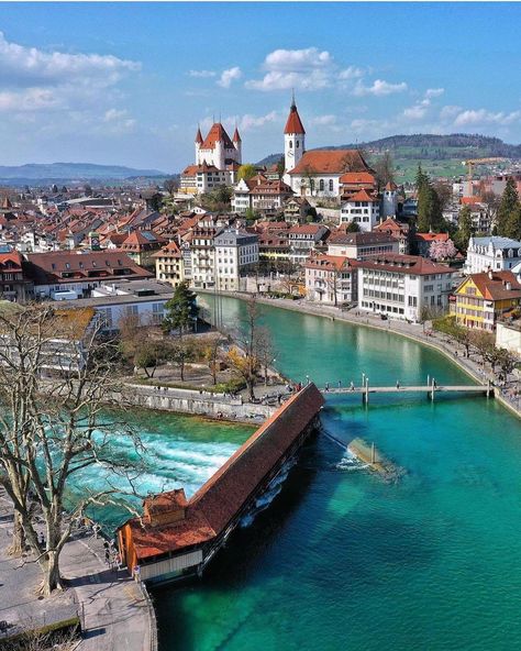 Thun Switzerland, European Landscape, Nature And Architecture, Landscape Reference, Swiss Travel, Bern Switzerland, Wallpaper Flower, Beauty Of The World, Euro Summer