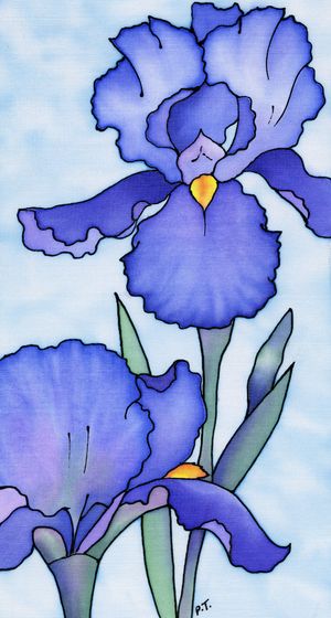 자작나무 그림, Iris Painting, Watercolor Flower Art, Silk Art, 수채화 그림, Watercolor Flowers Paintings, Iris Flowers, Flower Art Painting, Watercolor Flower