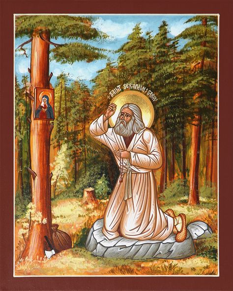 (8) "The true aim of our Christian life consists in the acquisition of the Holy Spirit of God." ---Saint Seraphim of Sarov Saint Seraphim Of Sarov, Seraphim Of Sarov, Gifts For Christians, Christian Iconography, Catholic Icons, Orthodox Catholic, Gift Favors, Christian Stickers, Faith Gifts