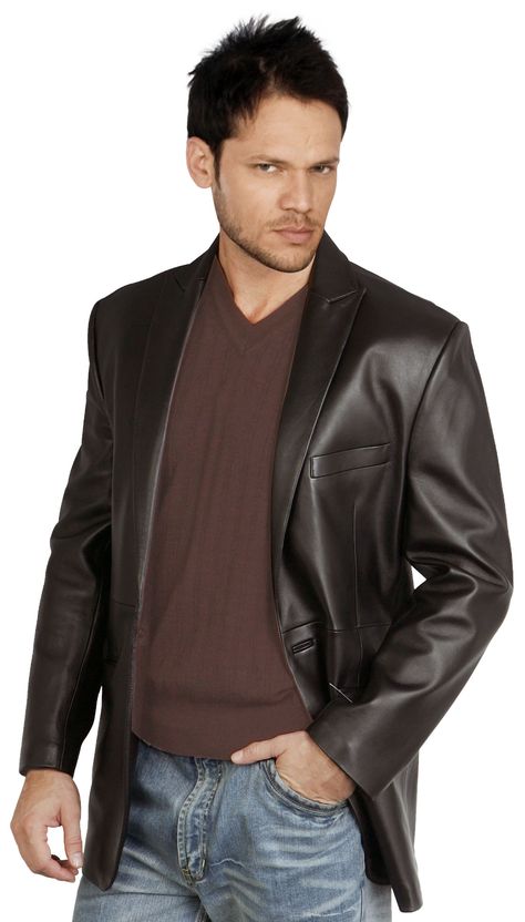 Satiny Leather Blazer For Men Leather Blazer Men, Mens Leather Blazer, Lambskin Leather Blazer, Tall And Short, Short Leather Skirts, Black Leather Blazer, Slim Fit Coat, Blazer Men, Mens Attire