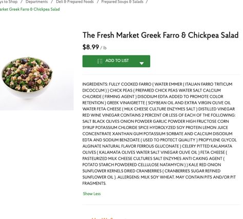 Greek Farro And Chickpea Salad Fresh Market, Greek Farro, Tasty Salads, Kidney Friendly Foods, Farro Salad, Kidney Friendly, Fit Food, Rabbit Food, Fresh Market