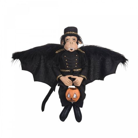 Joe Spencer, Witch Figurines, Classy Halloween, Monkey Doll, Halloween Folk Art, Flying Monkeys, Bunny Mom, Monkey Art, Folk Art Dolls