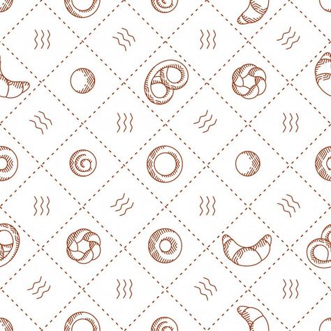 Bakery products seamless vector pattern.... | Premium Vector #Freepik #vector #background #pattern #food #border Bakery Pattern, Cute Bakery, Bakery Products, Brand Manual, Bakery Packaging, Food Patterns, Food Packaging Design, Pattern Brands, Graphic Editing