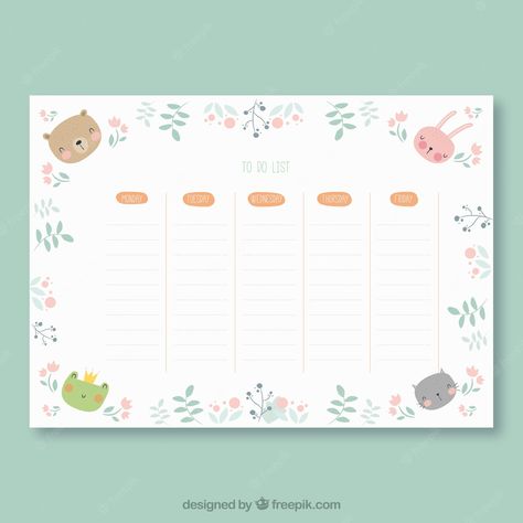 Premium Vector | School timetable template with flat design School Timetable Template, Timetable Design, Diy Desk Calendar, Weekly Planner Print, Timetable Template, Life Planner Organization, School Timetable, Bullet Journal Ideas Templates, Bullet Journal Banner