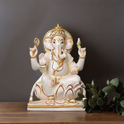 Marble Handicraft, Elephant God Ganesha, Ganesha Murti, Ganpati Idol, Temple Home, Lord Ganesha Statue, God Statue, Ganesh Idol, Elephant God