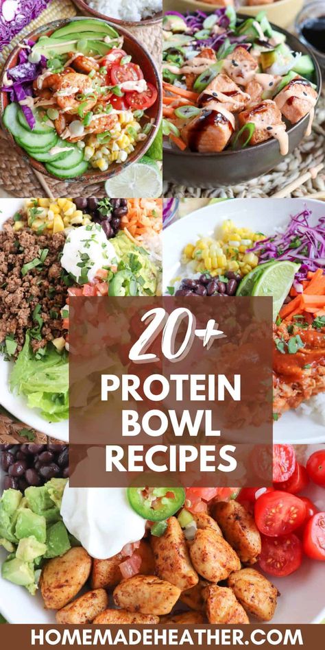 Delicious protein bowls packed with nutritious ingredients and full of flavor. Perfect for creating a satisfying meal to fuel your day! Beef Protein Bowl, Protein Bowls Recipes, Protein Rice Bowls, Protien Meals Bowls, Protein Bowl Recipes, Health Bowls, Muscle Gain Meal Plan, Protein Bowl, Chicken Protein