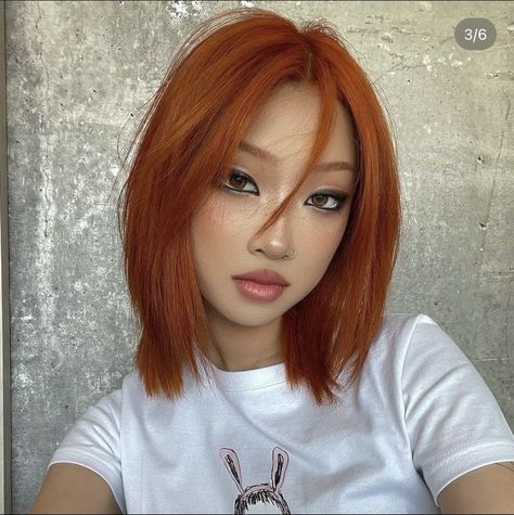 Burn Orange Hair, Ginger Dyed Hair, Ginger And Black Hair, Dyed Ginger Hair, Ginger Short Hair, Short Ginger Hair, Orange Hair Short, Ginger Hair Inspo, Short Orange Hair