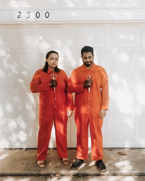 couples halloween costume, us movie costume, tethered doppelgängers Us Tethered Costume, Us Costume Movie, Us Movie Costume, Horror Movie Couples Costumes, Horror Couples Costumes, Horror Movie Halloween Costumes, Movie Couples Costumes, Us Halloween Costume, Us Costume