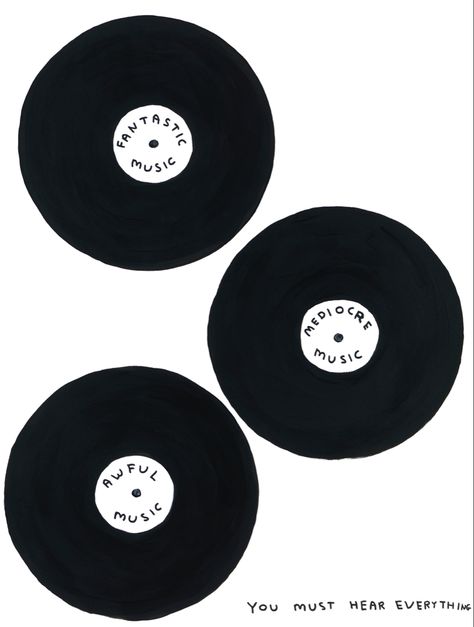 Record Doodle, David Shrigley Art, Records Aesthetic, Black And White Thinking, David Shrigley, Free Me, For The Record, Home Gallery, Picture Illustration