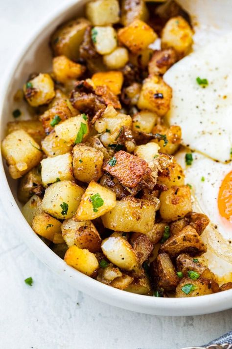 Homefries Recipe, Home Fries Recipe, Oh Sweet Basil, Herb Bread, Home Fries, Potato Sides, Fries Recipe, Bread Appetizers, Cooked Breakfast