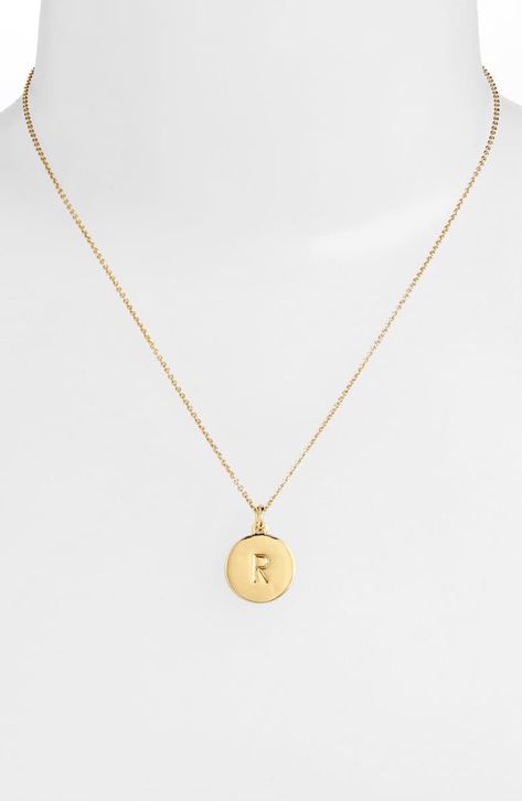 Kate Spade New York One in a Million Initial Pendant Necklace R Necklace, Baguette Diamond Necklace, Spade Necklace, Tiny Necklace, Kate Spade Necklace, Blue Sapphire Necklace, Dainty Diamond Necklace, Gold Letter Necklace, Letter Pendant Necklace