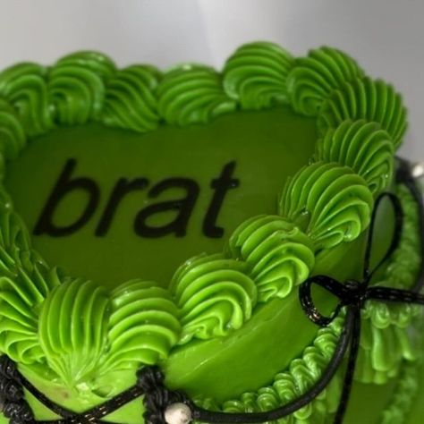 Brat Birthday Party, Brat Birthday Cake, Brat Green Aesthetic, Cute Green Cake Aesthetic, Brat Birthday, Brat Party, 17 Cake, Corset Cake, Brat Summer