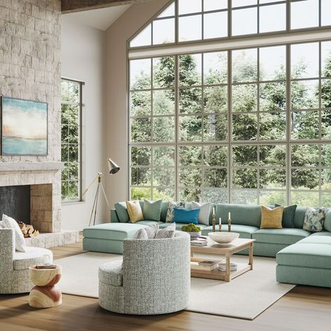 This Is Ethan Allen—Fall 2024 Magazine Shoppable Rooms | Ethan Allen Ethan Allen Living Room Ideas, Upholstered Bench Living Room, Ethan Allen Living Room, Ethan Allen Furniture, Host Chairs, Library Furniture, Media Furniture, Living Room Bench, Custom Window Treatments