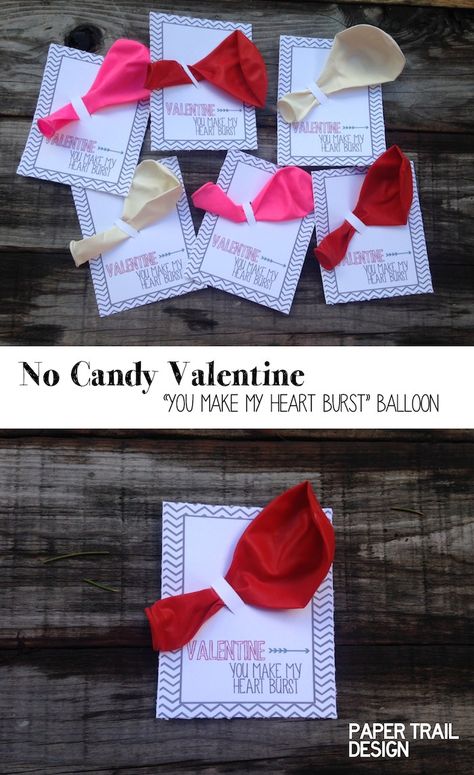 Balloon Valentine Printable DIY Valentine for school valentine exchanges. Easy Valentine idea for kids valentine. Even cuter with heart shaped balloons! Valentine Grams, Balloon Valentine, Heart Shaped Balloons, Candy Valentines, Valentine Paper, Balloon Heart, Valentines Box, Diy Valentines Cards, Valentines Balloons