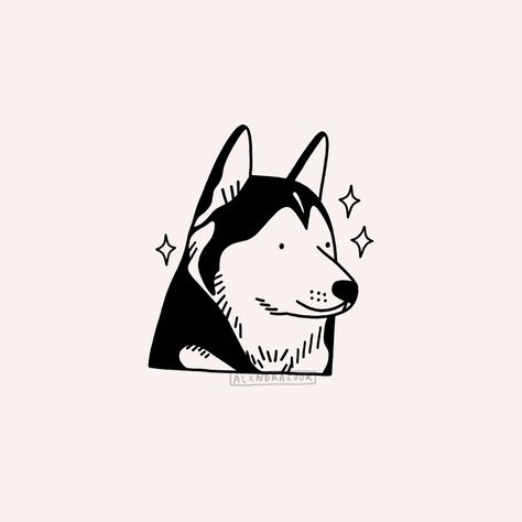 Behance :: For You Husky Tattoo Design, Tattoo Perro, Husky Tattoo, Husky Drawing, Digital Art Procreate, Private Tattoos, Minimal Drawings, Custom Pet Art, Art Procreate