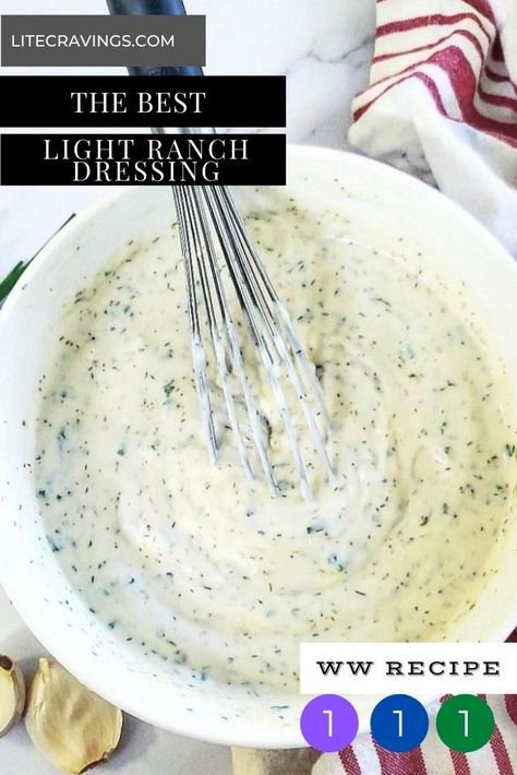 You'll never buy a bottle or seasoning packets of ranch again! The Best Light Ranch Dressing uses just a couple of fresh ingredients to make a low-cal version that will blow you away. Restaurant Ranch Dressing Recipe, Restaurant Style Ranch Dressing, Restaurant Ranch Dressing, Restaurant Ranch, Ranch Dressing Recipe Homemade, Ranch Dressing Recipe, Salad Dressing Recipes Homemade, Homemade Ranch Dressing, Homemade Condiments