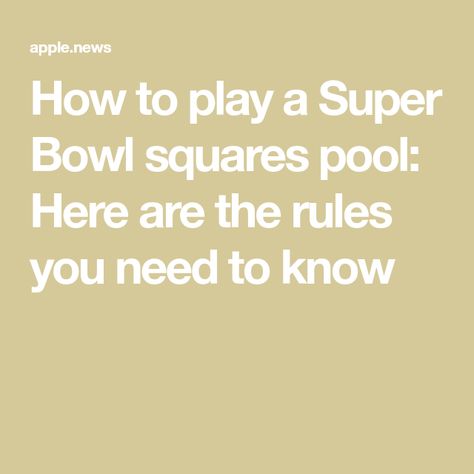 How to play a Super Bowl squares pool: Here are the rules you need to know Super Bowl Squares Fundraiser, Super Bowl Pool, Super Bowl Squares, Superbowl Squares, Football Pool, Square Pool, Pool Rules, Usa Today, The Rules