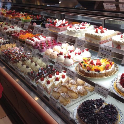 When I go to Japan, I will be spending a lot of time in pastry shops like these. Japanese Pastry Shop, Boston Bakery, Japanese Pastries, Japanese Cake, Mousse Dessert, Go To Japan, Cute Food Art, When I Go, Pastry Desserts