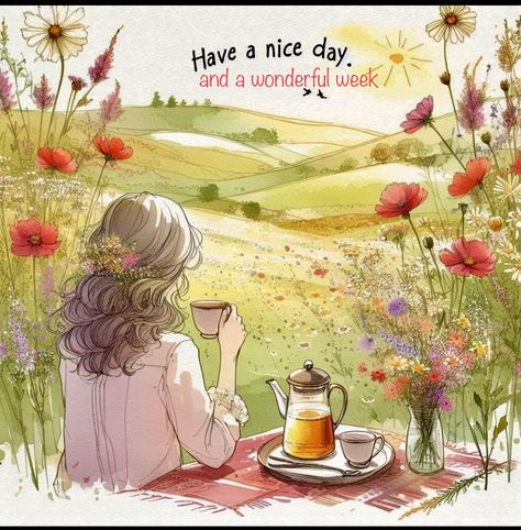 Beautiful Day Quotes Positivity, Nice Day Images, Have A Peaceful Day, Happy Monday Images, Good Day Wishes, Image Positive, Good Morning Greeting Cards, Happy Girl Quotes, Cute Good Morning Images