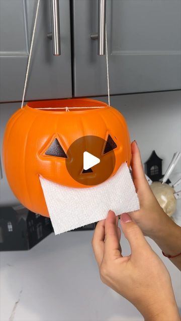 CIRQNAMICS on Instagram: "Everyone will love this easy DIY Halloween decor!🎃 #craft #halloween #diy" Diy Halloween Wall Decorations, Toilet Paper Yarn Pumpkins, Pumpkin Toilet Paper Craft, Toilet Paper Fabric Pumpkins, Diy Halloween Decorations Eco Friendly, Toilet Paper Pumkin, Reindeer Diy, Diy Bucket, Easy Diy Halloween Decorations