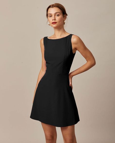 Black high neck dress