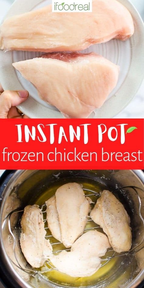 Instant Pot Frozen Chicken Breast is one of the best features of an electric pressure cooker. Easy, healthy and juicy chicken breast in 25 minutes. By cooking frozen chicken breast in Instant Pot, you will never be stuck wondering what is for dinner because you forgot to thaw chicken in the morning! The result is always amazing and can be used for a variety of dishes. Instant Pot Chicken Breasts, Cook Frozen Chicken, Cooking Frozen Chicken Breast, Cooking Frozen Chicken, Instant Pot Pork, Healthy Instant Pot Recipes, Instant Pot Recipes Chicken, Healthy Dinner Recipes Chicken, Instant Pot Dinner Recipes