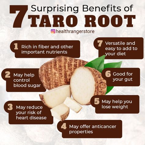 Taro Root Benefits, Taro Benefits, Drinking Recipes, Taro Root, Fitness Facts, Healthier Eating, Food Charts, Eating Clean, Fiber Rich