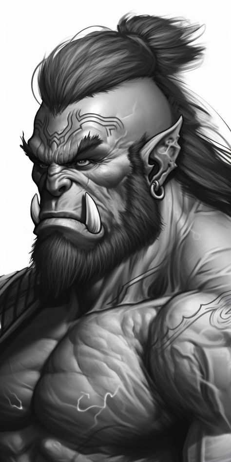 Orc Tattoo Design, Orc Tattoo, Hulk Tattoo, Close Portrait, Orc Warrior, Funky Tattoos, Chicano Style Tattoo, Temecula California, Full Arm Tattoos