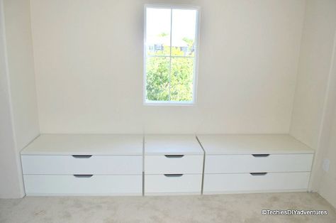 Window Seat With Storage  - Another Ikea Hack Using Stolmen Drawer Window Seat Decor, Stolmen Ikea, Nordli Ikea, Window Seat With Storage, Ikea Window Seat, Benches Diy, Bedroom Window Seat, Seat With Storage, Diy Window Seat