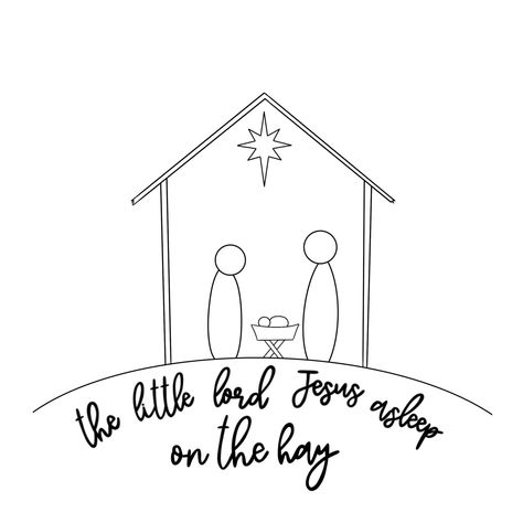 Baby Jesus Drawing, Cricut Nativity, Nativity Scene Silhouette, Nativity Svg, Simple Nativity, Nativity Manger, Nativity Silhouette, Jesus Drawings, Australian Christmas