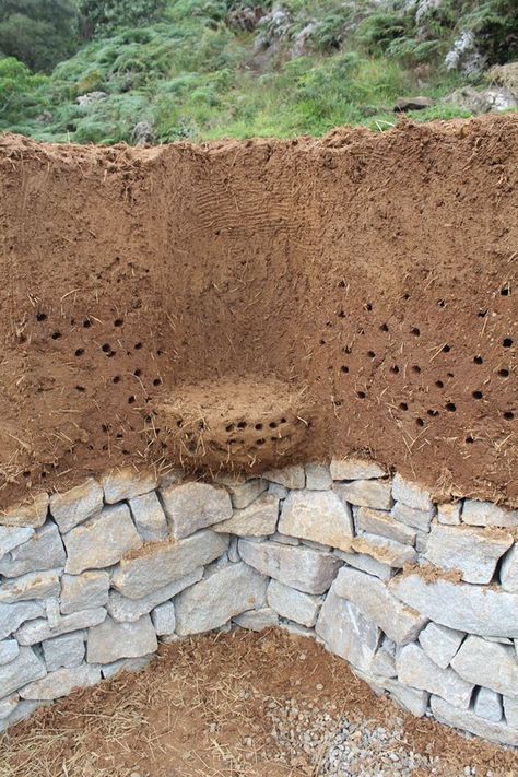 Cob Wall, Make Shelves, Cob Building, 45 Degree Angle, Story Stone, House Shelves, Mud House, Barn Renovation, Electric Wire