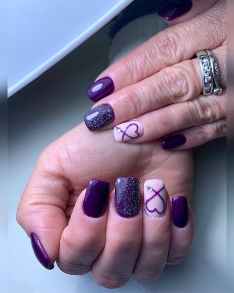 🌟 Dazzle with purple Valentine's Day nails in acrylic, almond, short, long, and French tip designs, each elegantly featuring hearts. Valentines Nails Purple, Purple Valentines Nails, Purple Valentines Day Nails, Nail Ideas Valentines Day, Painting Swirls, Feb Nails, French Tip Designs, Biab Nail, Nails 2025