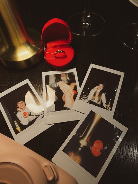 #engagement #engagementringsideas #engagementshoot #polaroid #instaxmini11 #instax Engagement Polaroid Pictures, Engagement Photos Polaroid, Proposal Polaroid, Engagement Polaroid, Valentines Elopement, Engagement Board, Couples Dinner, Elopement Party, Proposal Pictures