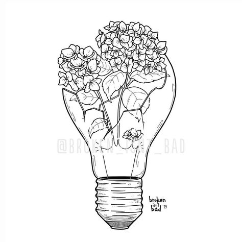 B r o k e n Broken Lightbulb With Flowers, Broken Lightbulb, Lightbulb Tattoo, Lamp Tattoo, New Tattoo Designs, A Dark Room, Broken Window, Quotes On Instagram, If You Love Someone