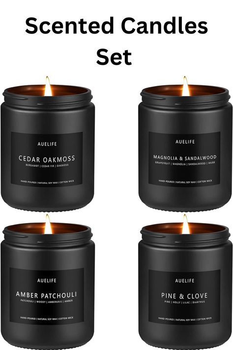 $24 candle set Men Candles, Masculine Candle, Man Candle, Candle Gift Set, Ceiling Fan In Kitchen, Home Scents, Candle Set, Natural Soy Wax, Pharmacy Gifts