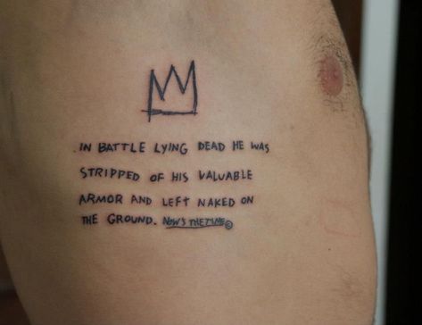 Basquiat Crown Tattoo, Crown Tattoo Meaning, Jean Michel Basquiat Crown, Basquiat Tattoo, Basquiat Crown, Tattoo Quotes For Men, Rune Tattoo, C Tattoo, Michel Basquiat