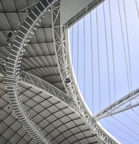 Gallery of Zaha Hadid Architects' First 2022 Qatar World Cup Stadium Completed - 16 Al Janoub Stadium, Qatar World Cup Stadiums, World Cup Stadiums, Roof Cladding, Underwater Restaurant, Stadium Architecture, Traditional Boats, Passive Design, 2022 Fifa World Cup