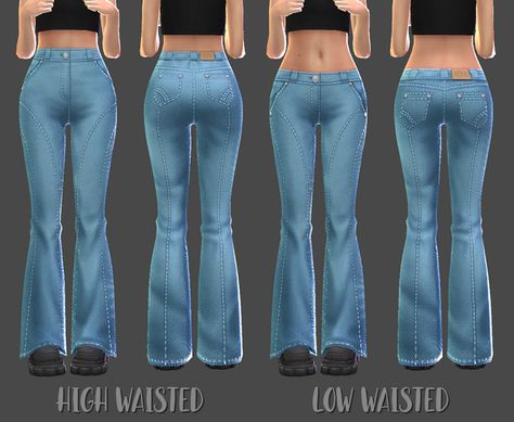 Clumsytraitt Sims 4, Bootcut Jeans Sims 4 Cc, Sims Cc Clothes Pants, Low Waisted Jeans Sims 4 Cc, Sims Low Rise Jeans, Sims 4 Cc Baggy Jeans Maxis Match, Sims 4 Default Override, Sims 4 Cc Clothes Low Rise Jeans, Sims 4 Cc Women Jeans