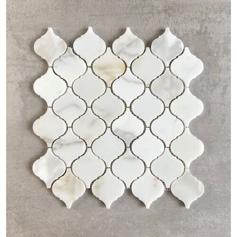 Parvatile Empire Marble Novelty Mosaic Tile | Perigold Arabascatta Marble, Arabesque Tile Backsplash, Dark Emperador, Tiles Marble, Arabesque Tile, Calacatta Gold Marble, Gold Lanterns, Tiles Floor, Tile Color