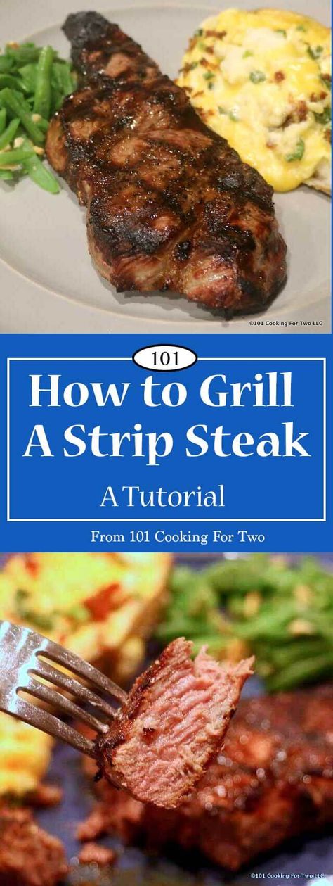 Steak On Gas Grill, Cooking Steak On Grill, Grilling Burgers, Striploin Steak, Strip Steak Recipe, Bbq Pork Ribs, Ny Strip Steak, Pork Rib Recipes, Grilled Steak Recipes