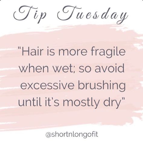 Ilithya| Beauty & wellness on Instagram: “Sure, brushing your hair after showering might seem like the normal course of events, but it can actually result in significant damage if…” Hair Tips Quotes, Tip Tuesday Hair, Haircare Quotes, Funny Hairstylist Quotes, Monat Shampoo, Hair Stylist Tips, Hair Salon Quotes, Stylist Quotes, Hair Salon Marketing