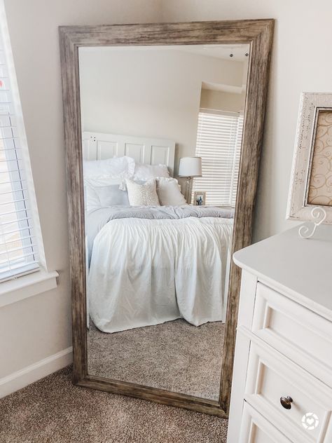 Floor Length Mirror Bedroom, Wall Full Length Mirror, Long Mirror In Bedroom, Full Length Mirror Decor, Full Length Mirror Decor Ideas, Big Mirror In Bedroom, Rustic Floor Mirrors, Rustic Full Length Mirror, Western Mirror