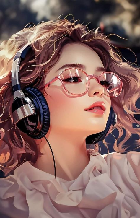 Wearing Headphones, Cartoon Love Photo, Cartoon Pictures, Radha Krishna Art, Cute Cartoon Pictures, Krishna Quotes, Love Photo, Krishna Pictures, Girly Art Illustrations