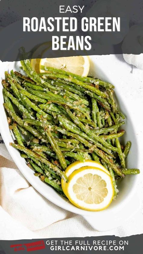 Baked Green Beans Oven, Roasted Green Beans Oven, Green Beans In Oven, Oven Green Beans, Canned Green Beans, Oven Roasted Green Beans, Crispy Green Beans, Garlic Parmesan Fries, Baked Green Beans