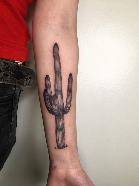 Saguaro Cactus Blossom Tattoo, Cactus Back Tattoo, Cactus Leg Tattoo, Cactus And Skull Tattoo, Realistic Cactus Tattoo, Cactus Skull Tattoo, Cacti Tattoos, Prickly Pear Tattoo, Traditional Cactus Tattoo