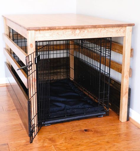 IKEA Hack: Building a Dog Kennel Cover from the INGO Pine Table - Saving Amy Ikea Ingo, Kennel Diy, Building A Dog Kennel, Build A Dog House, Diy Dog Crate, Dog Kennel Cover, Kennel Cover, Hack Ikea, Dog Kennel Furniture