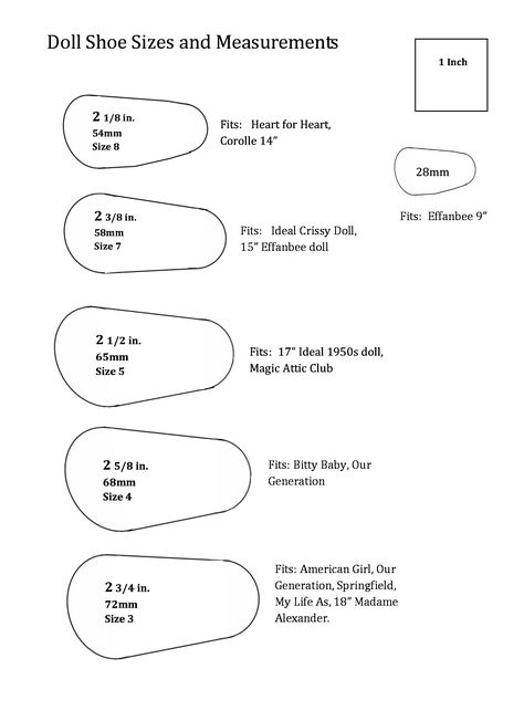 Shoe sizes from thesavagepea.blogspot.com Baby Doll Shoes, Barbie Doll Patterns, Shoe Patterns, Doll Shoe Patterns, Baby Doll Clothes Patterns, Dolls Shoes, Doll Clothes Patterns Free, American Girl Doll Clothes Patterns, Comparison Chart