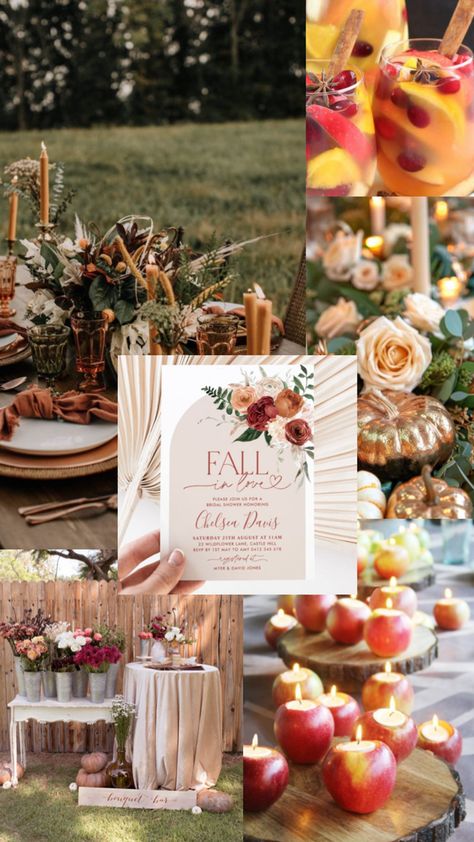 Fall Bridal shower theme Italian Bridal Showers, Fall In Love Bridal Shower, Fall Bridal Shower, Bridal Shower Brunch, Bachelorette Party Themes, Sister Wedding, Bridal Shower Theme, Autumn Theme, Wedding Shower