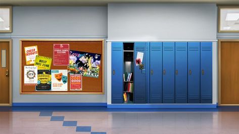 I use this background quite a lot I opened the locker and coustomize it in my own way! I use it in school gcmm! School Hallway Background, Hallway Background, Gacha Backgrounds Outside, School Hallway, Episode Interactive Backgrounds, Anime Places, School Hallways, Episode Backgrounds, School Lockers